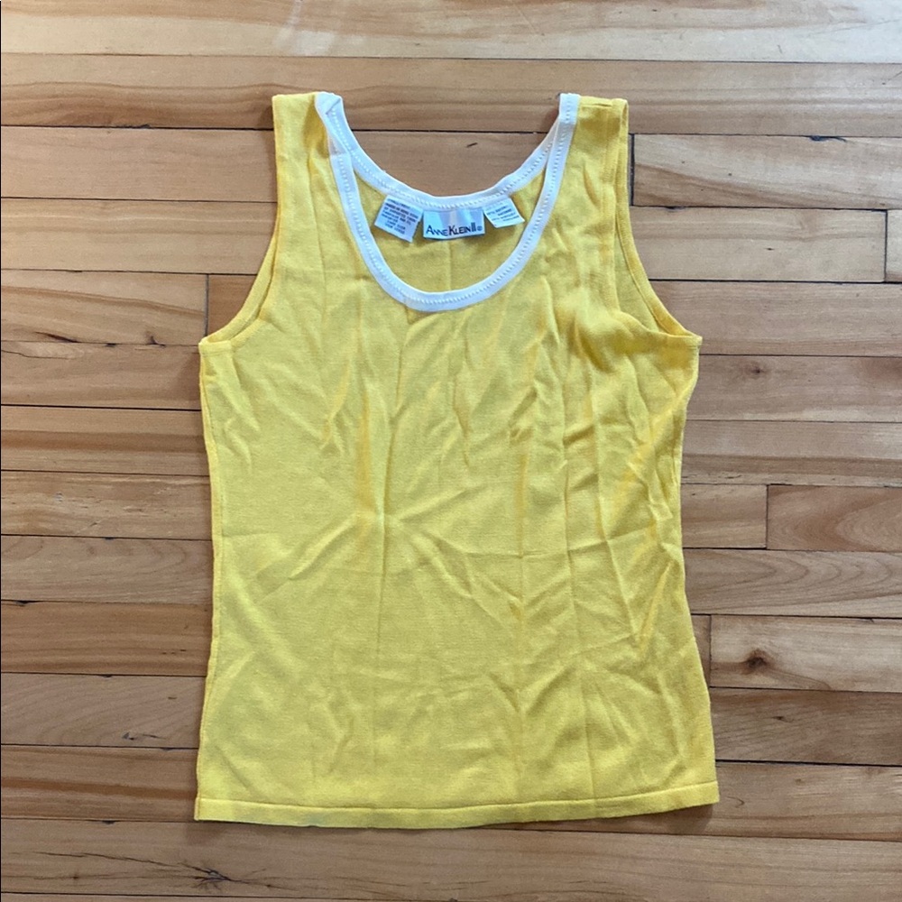 Ann Taylor Yellow Tank Top with White Trim
